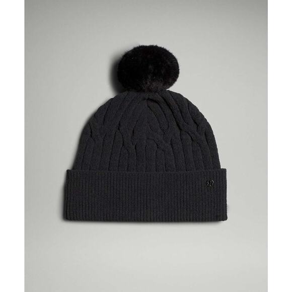 Lululemon Cable Knit Pom Beanie Black NWT | Retail $58 main image 4